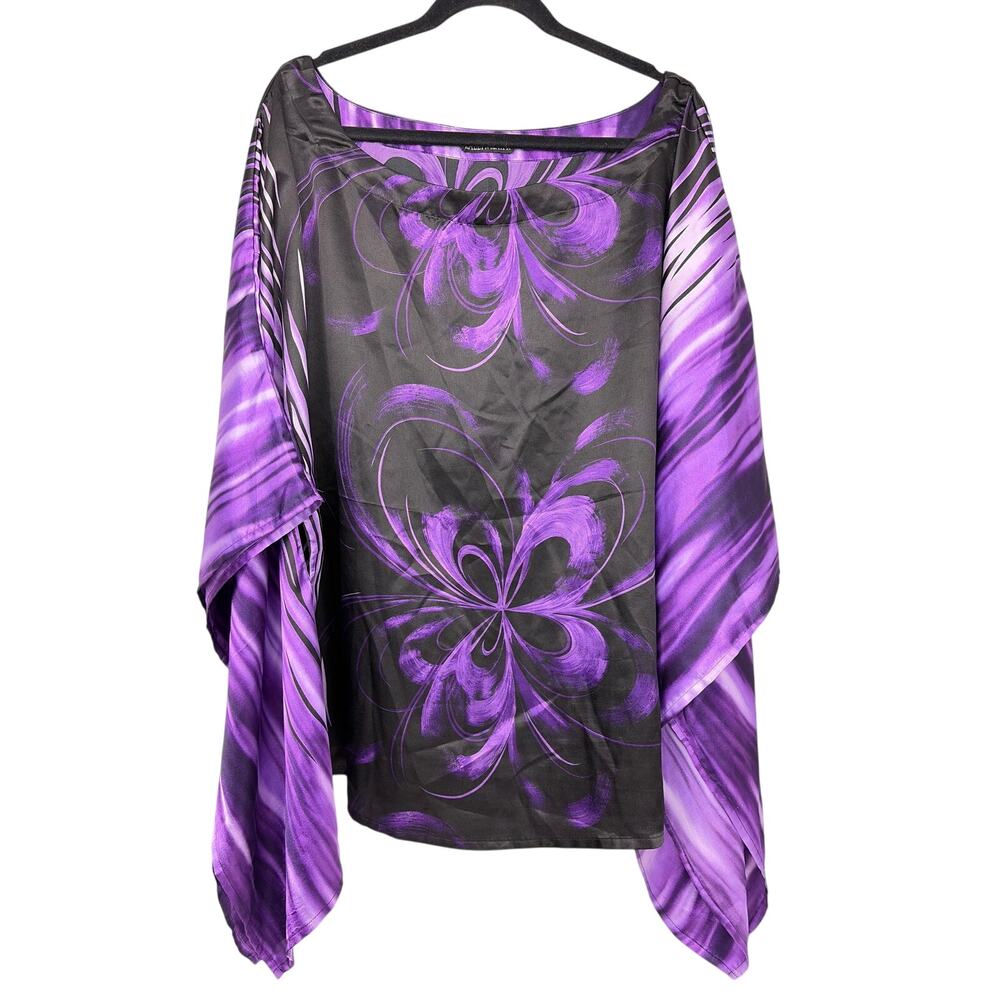Kaelyn Max II Artsy Abstract Beachy Resort Flare Sleeve Caftan Coverup 18/20